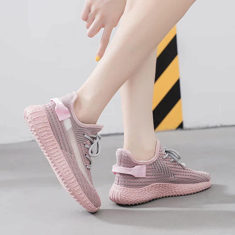 2021 Summer new Korean version of tennis shoes women 100 hitch Breathable Sports Casual Shoes Female Coconut Shoes Women Fly Weave