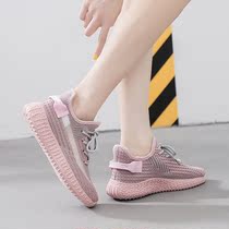 2021 summer new Korean version of net shoes women Joker breathable sports casual shoes female students coconut shoes female fly weaving