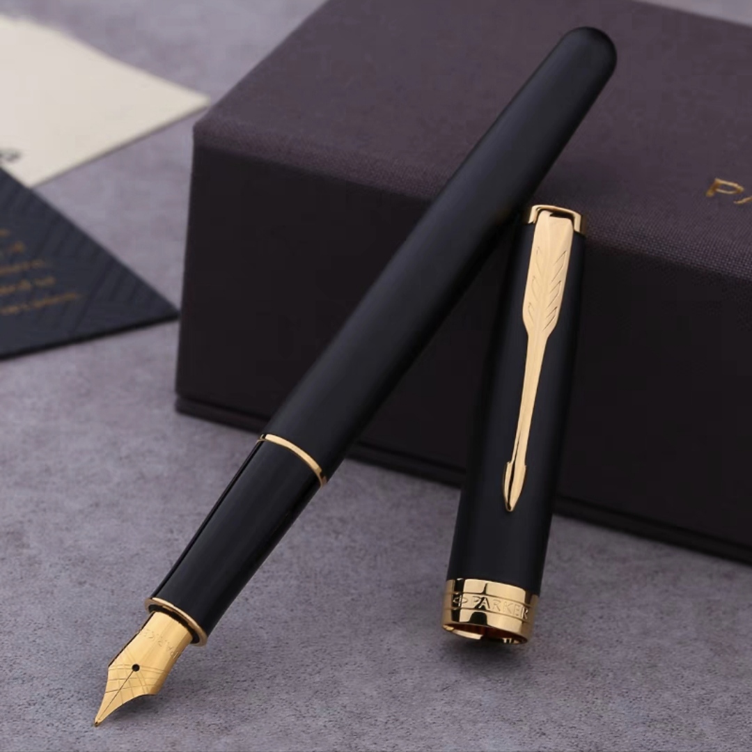 Pike Pen Frosted Black 23K Imported Gold Plated Nib Adult Business Gifts High-end Metal Calligraphy Practicing Calligraphy Pen-Taobao