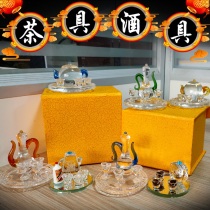 Crystal tea set wine set filial piety funerary items Hulk teapot tomb burial storage items