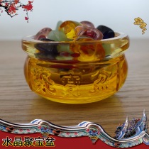 Crystal cornucopia Ingot five-color stone yellow crystal urn tomb burial goods ornaments Cemetery burial burial