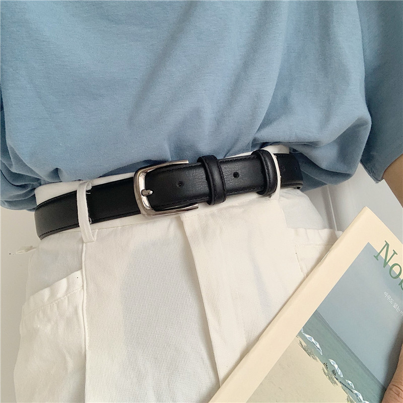 Retro Small Strap Male Brief About 100 Hitch Student Black Fine Jeans Belt Women Ins Tide Ladies Pants With Men