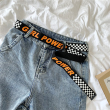 BF原宿风帆布腰带字母皮带