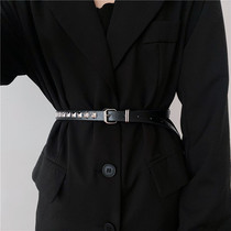 Retro personality small belt female fashion all-match rivet decoration with suit skirt jeans belt ins wind thin