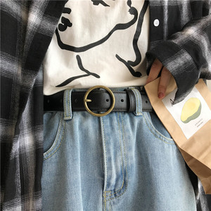 圆环做旧复古牛仔裤带腰带