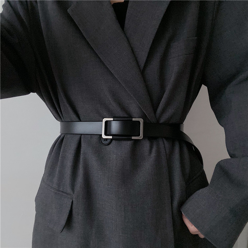 Retro leather non-porous belt women's all-match jeans belt waist with suit coat decorative waist seal thin