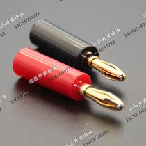R8-28A gold plated Banana plug red black power connector M4 gold screw press wire Red Black