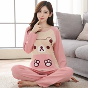 Bộ đồ ngủ cotton mùa thu và mùa đông mới 2018 có thể mặc bên ngoài bộ đồ học sinh trung học dễ thương và ngọt ngào