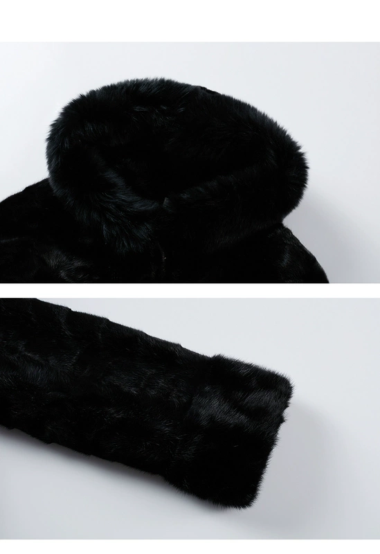 Cardidale 2020 mùa đông mới cáo lông cổ áo lông chồn lông thời trang giữa áo lông dài phụ nữ - Faux Fur