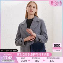 (Treasure wool)Cardidale autumn and winter new slim-fit double-sided wool coat womens coat