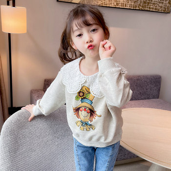 Girls autumn sweater cotton little girl foreign style doll collar 2022 new children's clothing spring and autumn children's long-sleeved top