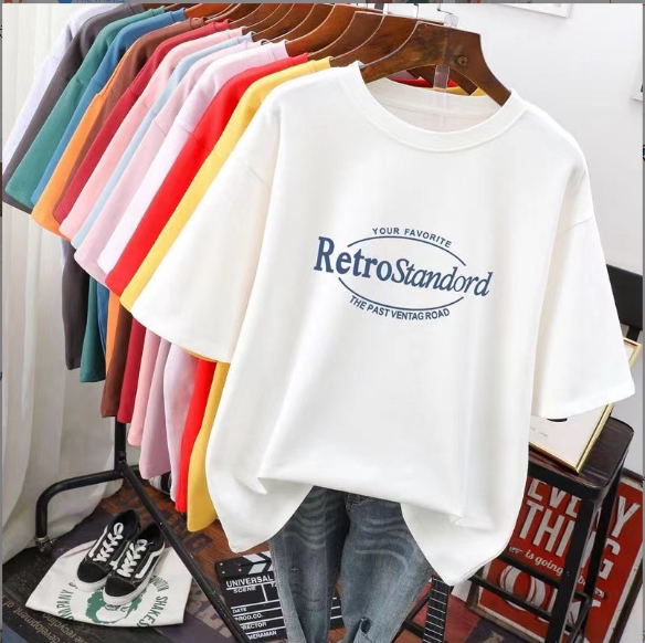 Wholesale Women's Summer Clothing Plus Size 2024 New Cotton T-Shirts Half-Sleeve Tops Women's Factory Supply for Street Vending