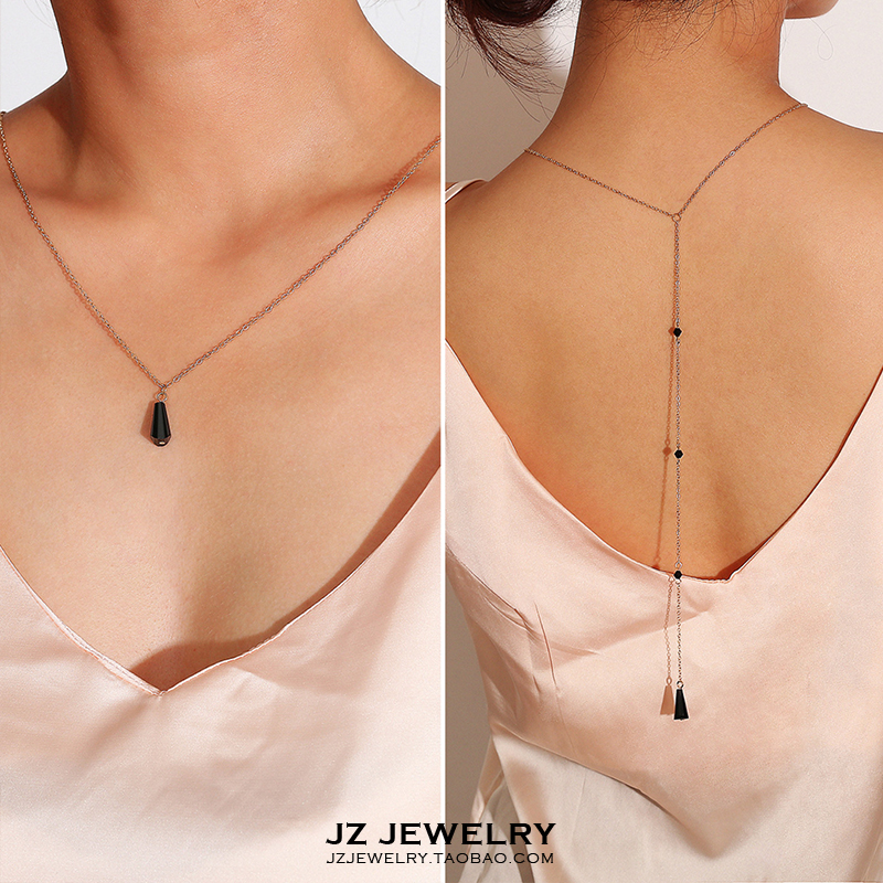 JZ BodyChain European and American ins simple bikini body chain inner back chain sweater chain long necklace women