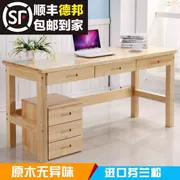 Bàn thông gỗ đơn giản gỗ bàn máy tính sinh viên nhà học bàn trẻ em phòng ngủ bàn bàn tùy chỉnh - Bàn