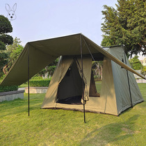 Spring Day Account Exposed Camping Cotton Fabric Large Flank Sunscreen Large Rain-Proof Thickened Portable Bow-shaped Camping Tent