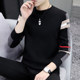 Trendy and versatile men's round neck sweater long sleeve knitted sweater