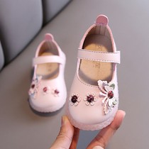 Girls shoes 2021 new little Princess Autumn soft bottom baby shoes Girls cute butterfly embroidered small childrens shoes