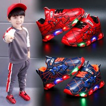 Boy Shoes 2021 Spring and Autumn Tide Boys 2 Kids 3 Mesh Light 4 Spider-Man Children Sneakers 5 Years Old