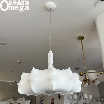 Wabi-Sabi Style Restaurant and Living Room Faux Silk Chandelier Italian Designer Cream-Style Vintage Master Bedroom Lighting Fixtures