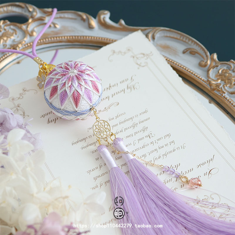 Old dream) Temari ball diy material bag car hanging bag hanging jewelry girlfriend family classmate creative gift