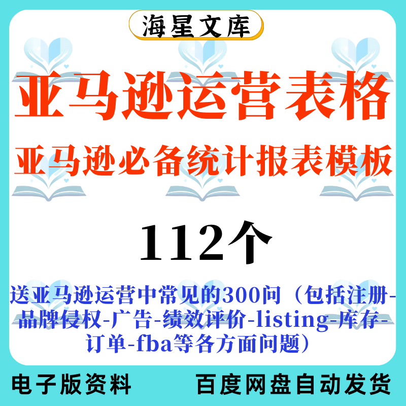Amazon Cross-Border E-Commerce Operation Form Analysis Form Evaluation Form Template Advertising Optimization Report Product Selection