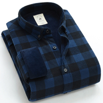 Paul mens warm shirt plus velvet thickened winter cotton plaid long sleeve young and middle-aged business shirt mens inch