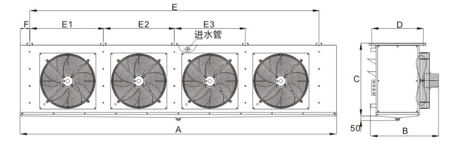 博泽冷库冷风机 高温吊顶式冷风机 蒸发器 DL105 DL125 DL1(图11)