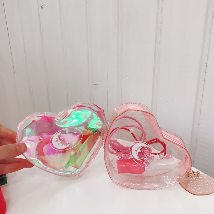 Hàn Quốc dễ thương trong suốt thạch thạch tình yêu đồng xu ví nhỏ Harajuku cô gái tươi trái tim túi tiền nhỏ túi mỹ phẩm ví cầm tay lv