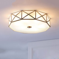 American all copper led ceiling lamp simple modern living room country retro circular aisle bedroom balcony ceiling lamp