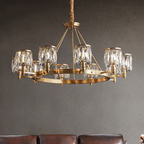 Light luxury chandelier all copper living room lamp crystal lighting dining room bedroom minimalist postmodern new 2021 net red lamps