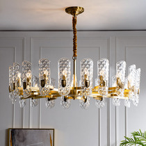 Light luxury living room chandelier post-modern crystal lamp simple European atmosphere high-end hall study bedroom all copper lamps