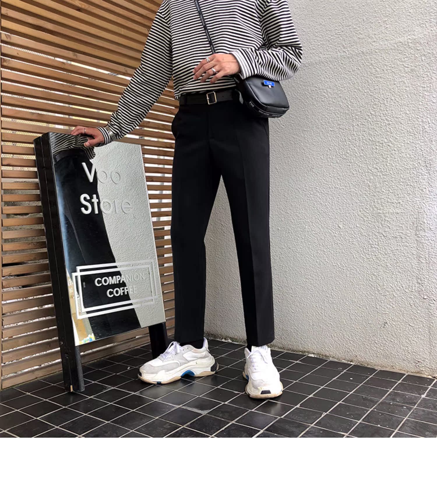 CL19 ins quần siêu cháy quần âu nam chín quần thẳng Hàn Quốc lưới đỏ thon chín quần nam - 3/4 Jeans quần short thun nam