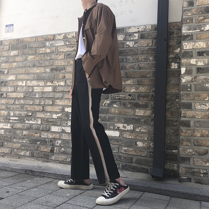 THE CIEL / 19 Phiên bản Hàn Quốc của quần lửng ống suông nam xu hướng mỏng cổ điển - 3/4 Jeans quần baggy nam