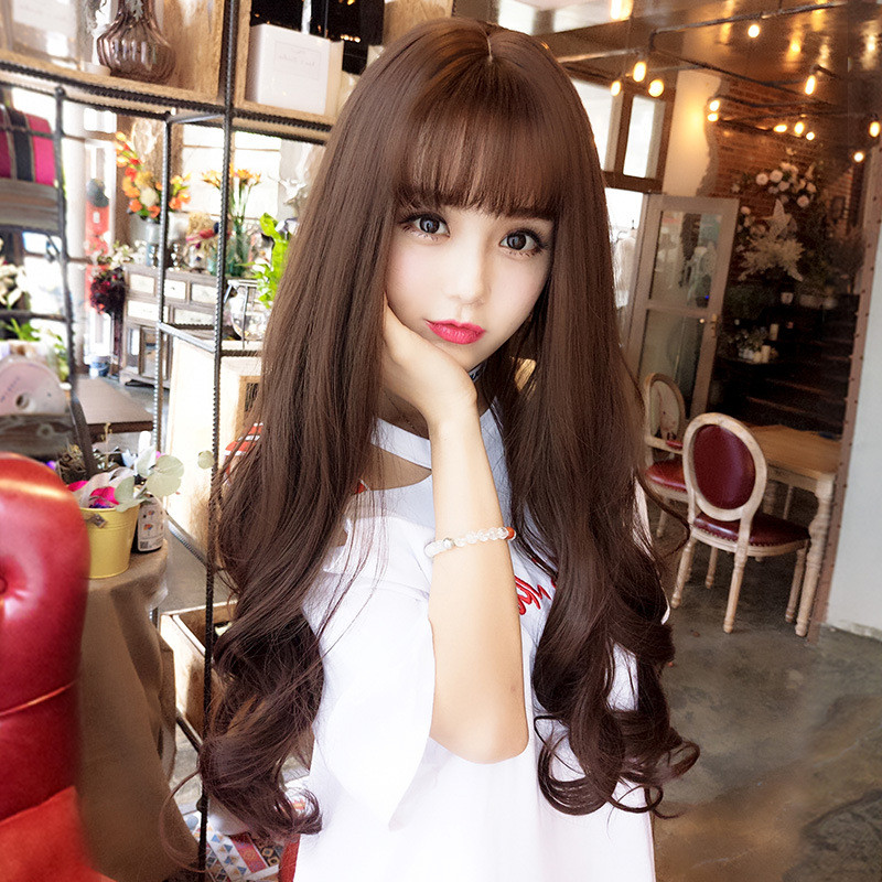 Bald wig woman long hair full head sleeve natural daily net red long section Realistic Long Curly Hair Large Wave Summer Emulation-Taobao