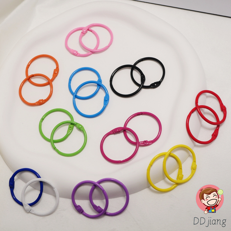 DIY Candy-Colored Metal Paint Accessories Keychain Pendant Metal Closed Ring Snap Ring Open Book Ring Key Ring