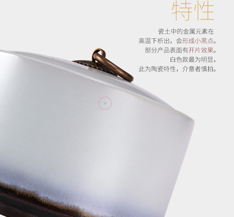 The Wu family fang caddy fixings ceramic large wake receives box of pu 'er tea cake tins storage POTS of tea set