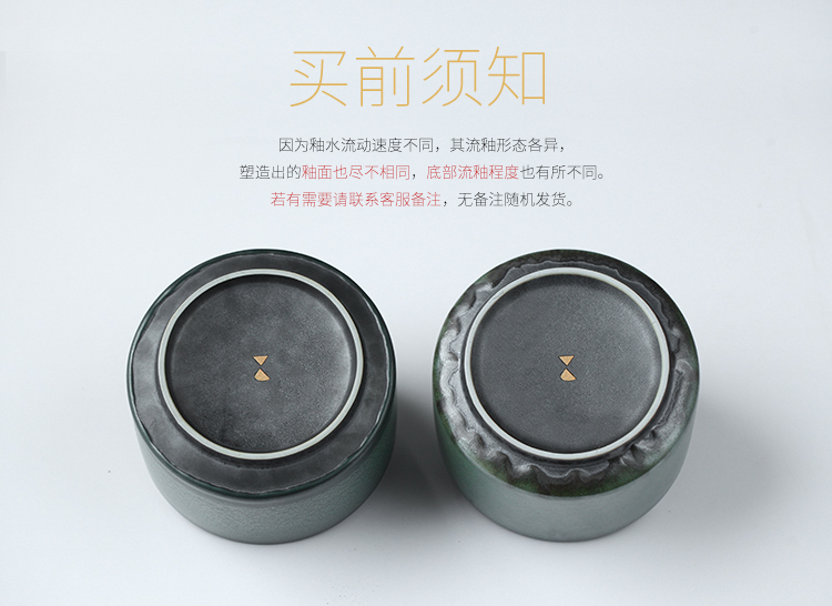 The Wu family fang caddy fixings ceramic large wake receives box of pu 'er tea cake tins storage POTS of tea set