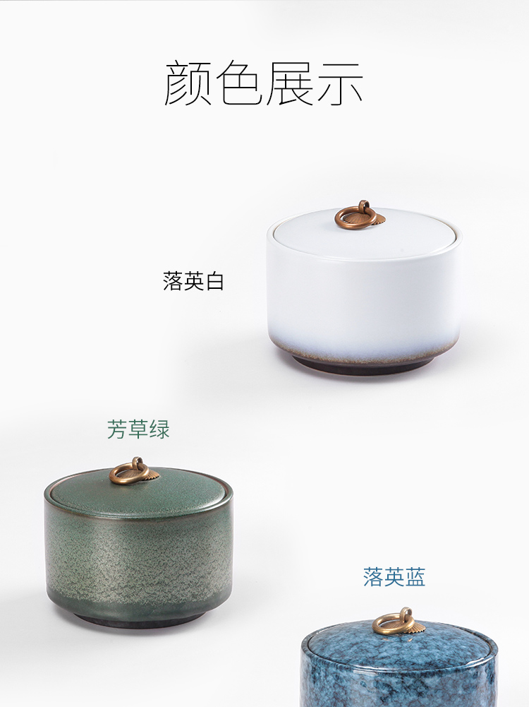 The Wu family fang caddy fixings ceramic large wake receives box of pu 'er tea cake tins storage POTS of tea set