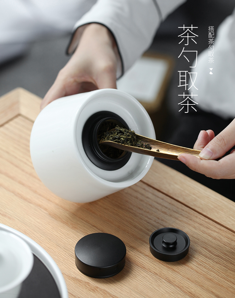 The Wu family fang caddy fixings ceramic small POTS seal pot home portable with cover POTS of tea packaging