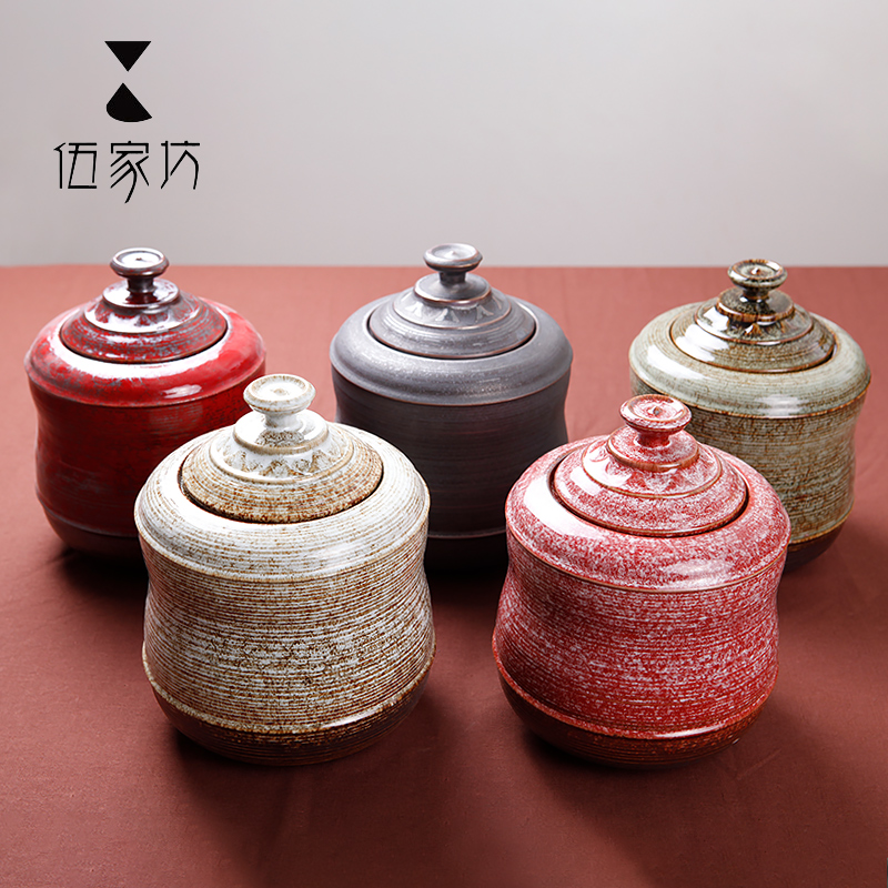 The Wu family fang ceramic tea pot seal tube storage tank creative large tea boxes Chinese detong trumpet