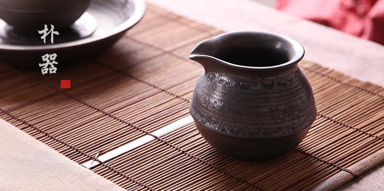 The Wu family fang coarse pottery fair keller rust glaze points tea ware porcelain stone grain, black pottery greedy cup large cup