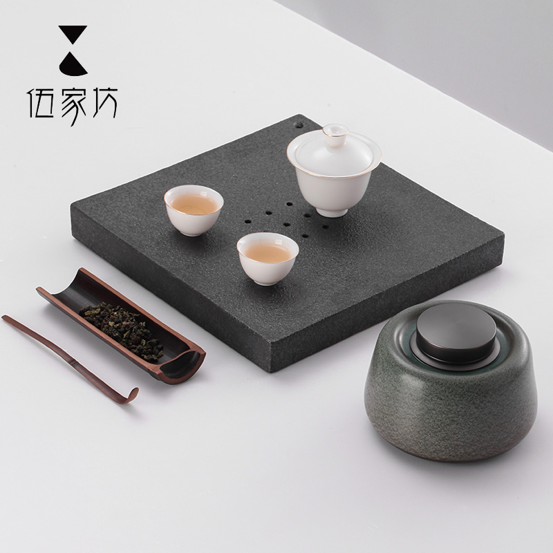 The Wu family fang ceramic tea pot metal belt cover sealed as cans, household tea box storage POTS, POTS