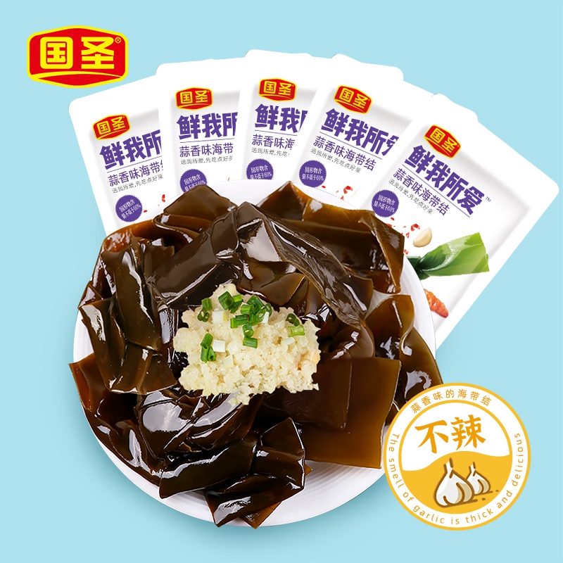 National Sacred Garlic Fragrant Kelp Knot Snacks Open Bag Ready-to-eat Net Red Office Snack Casual Kelp Slices Leftovers