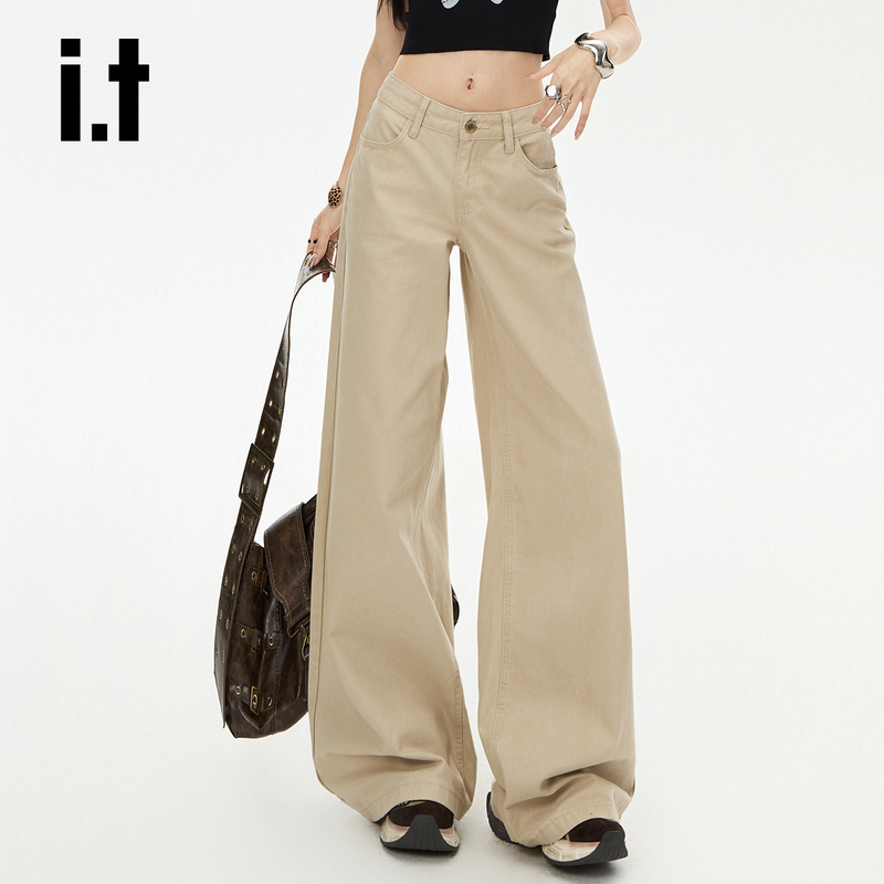 Chocoolate American-Style Low-Waist Wide-Leg Jeans for Women, Summer Loose-Fitting Slimming Straight-Leg Floor-Length Pants