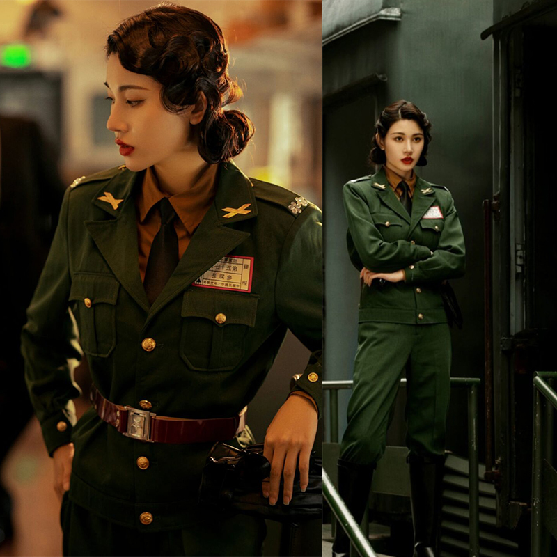 Warlord Costume Photo Studio Theme, Republic of China Performance Costume, Spy Couple Travel Photography, Retro Military Wife Role-Playing Game