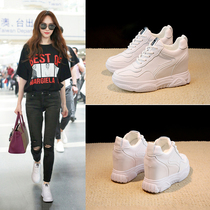 2020 Spring and Autumn New Interior Increased Small White Shoes Female Korean version of Joker Slim 8cm thick soled casual shoes