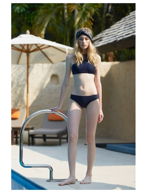 Thời trang mới ngắn gọn màu rắn có gọng bikini áo tắm nhỏ ngực lớn áo tắm sexy khí chất Âu Mỹ áo tắm suối nước nóng - Bikinis