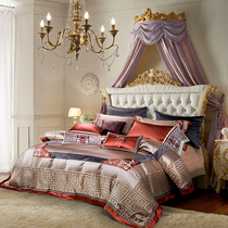 160 European-style high-precision satin embroidery four-piece set of palace brocade long-staple cotton villa model bedding