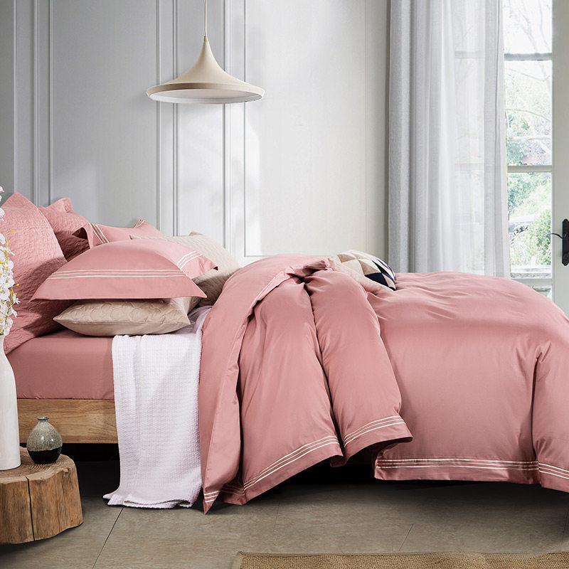 Simply 60 cotton cotton embroidery embroidery and cotton thickness bed cover four pieces of pure colored bed