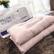 Unprinted striped simple brushed washing and sleeping comfort down velvet pillow core pillow health pillow neck protector pair shot 2